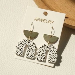 3/$20 Jewelry Dalmatian Print U Shaped Hoop Earrings